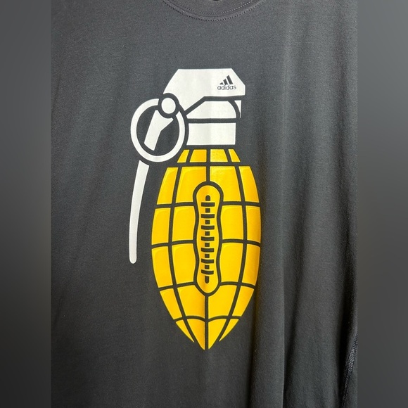 Adidas Climalite Football Grenade Graphic T-Shirt Size L - Picture 4 of 5